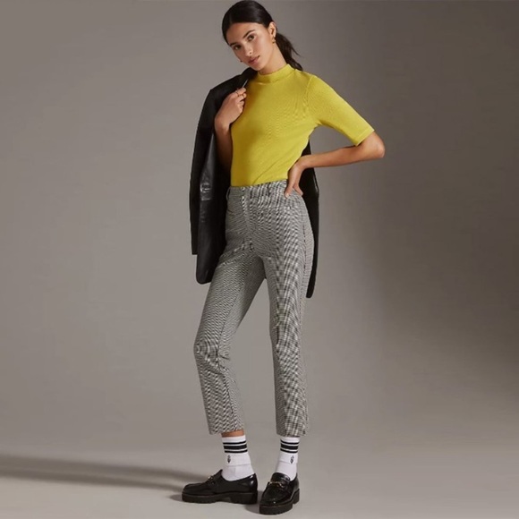 Anthropologie the essential collection micro houndstooth pants size 4 - Picture 2 of 7
